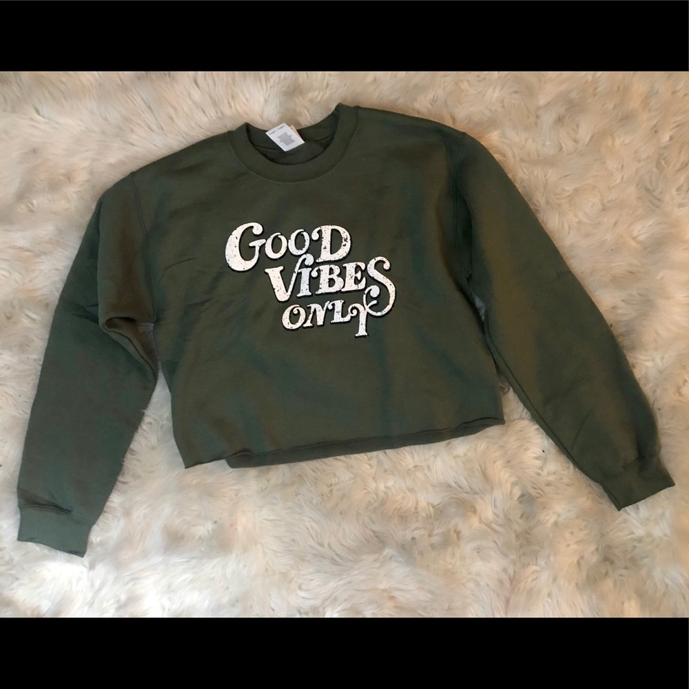 Good Vibes Only Crop Sweater